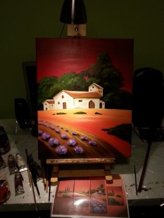 Landschaft auf Ölbasis, Maße 40x60 cm